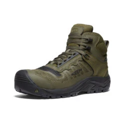 Keen Men's Reno Mid KBF Waterproof (Carbon-Fiber Toe) | Dark Olive/Black -Fashion Boots Store 799db304785b3cbdbc1921e282992c5a5f677857